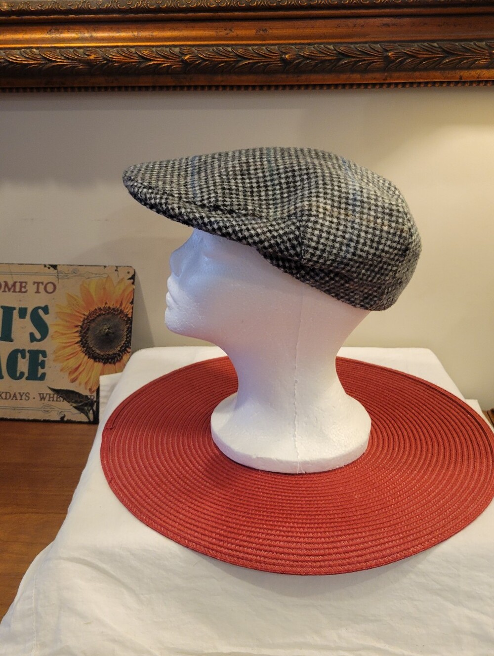 🏒EUC~ Houndstooth Flat Cap Black & White